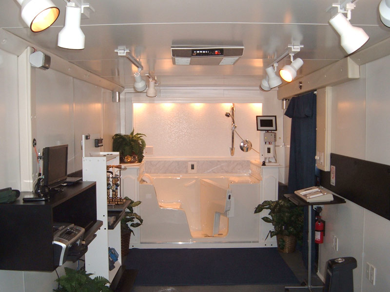 Inside the 36 foot Mobile Education Showroom