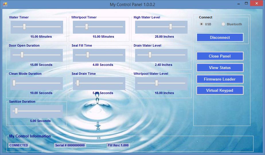 Qualified persons can use My Control Panel to tailor MyControl Bathing System to the bather’s abilities and needs.