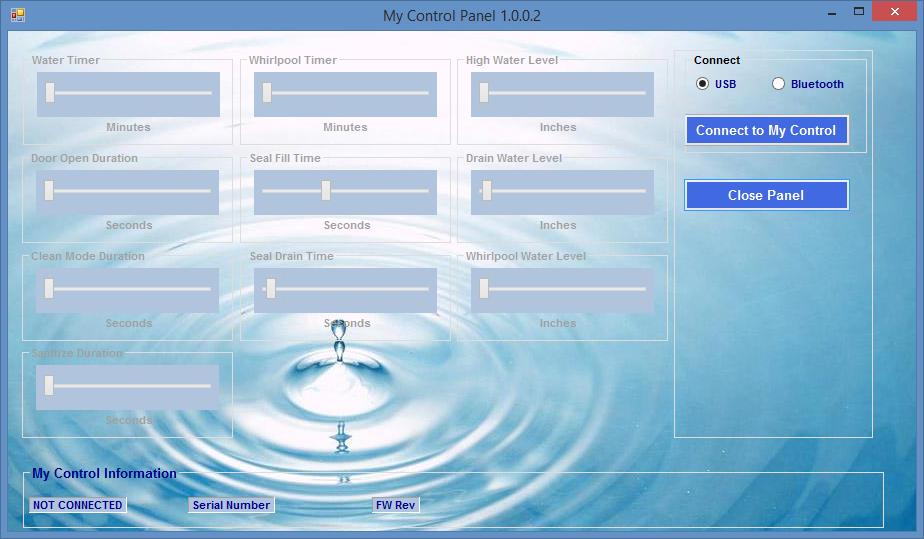 Qualified persons can use My Control Panel to tailor MyControl Bathing System to the bather’s abilities and needs.